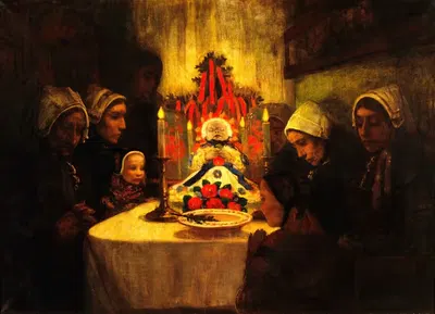 Люди с Уэссана, смотрящие на мёртвого ребёнка by Шарль Котте, 1889 — digital art print download