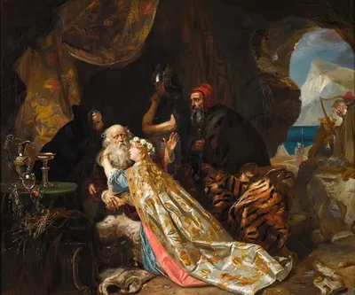 King Lear and Cordelia by Edward Matthew Ward, 1857 — digital art print download