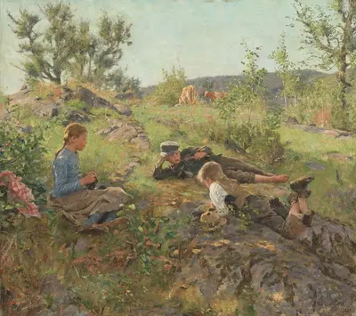 Пастухи на Татё by Эрик Веренскиольд, 1883 — digital art print download