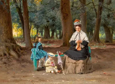 После полудня в парке by Фёдор Бронников, 1873 — digital art print download
