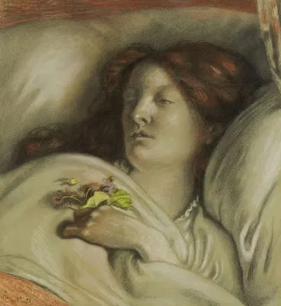 Выздоравливающая – Портрет Эммы Мадокс Браун by Форд Мадокс Браун, 1872 — digital art print download