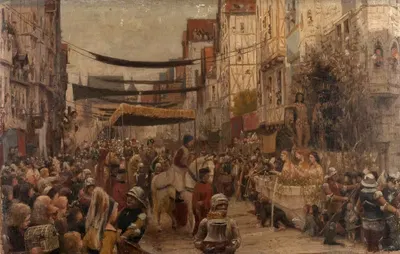 Вход Людовика XI в Париж by Франсис Таттегрейн, 1889-1890 — digital art print download