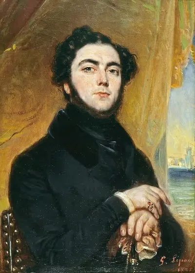 Портрет Эжена Сю (1804-1857), романиста by Франсуа-Габриэль-Гийом Леполь, 1804-1857 — digital art print download