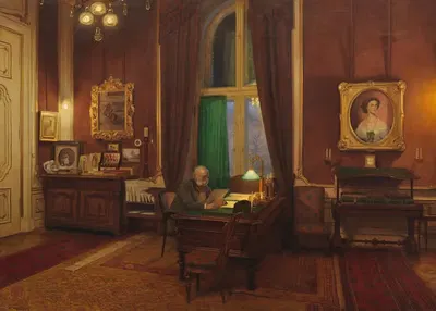 Император Франц Иосиф I в своем кабинете в Шёнбрунне by Франц фон Матч, 1916 — digital art print download