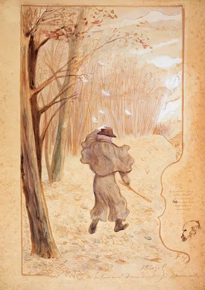 Поль Верлен на зимнем пейзаже by Фредерик Огюст Казаль, 1886-1896 — digital art print download