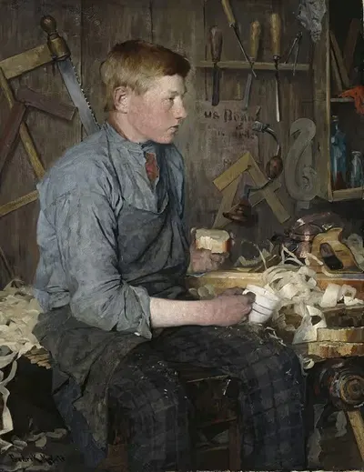 Молодой плотник by Фредрик Колстё, 1886 — digital art print download