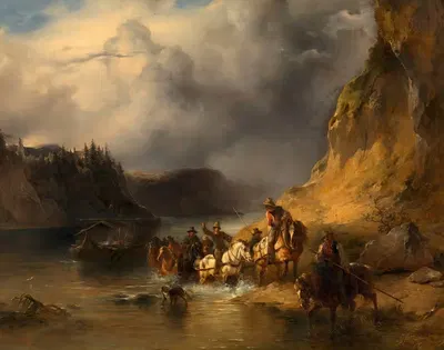 Судно на Дунае by Фридрих Август Маттиас Гаурманн, 1848 — digital art print download