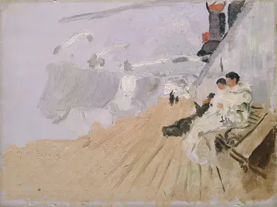 Monks on the Deck by Frits Thaulow, 1898 — digital art print download