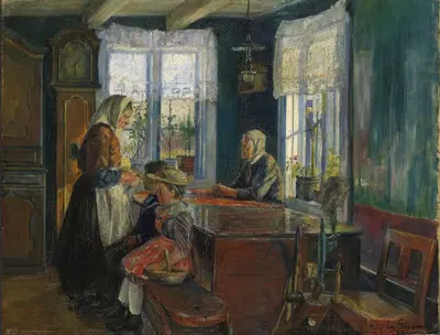 Интерьер фермы by Хальфдан Стрём, 1892 — digital art print download