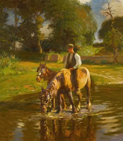 The watering place by Harold Harvey — digital art print download