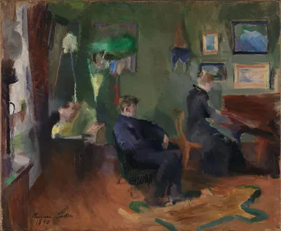 Music, Interior form Kristiania by Harriet Backer, 1890 — digital art print download