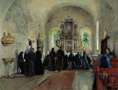 The Holy Communion celebrated in Stange Church by Harriet Backer, 1903 — digital art print download