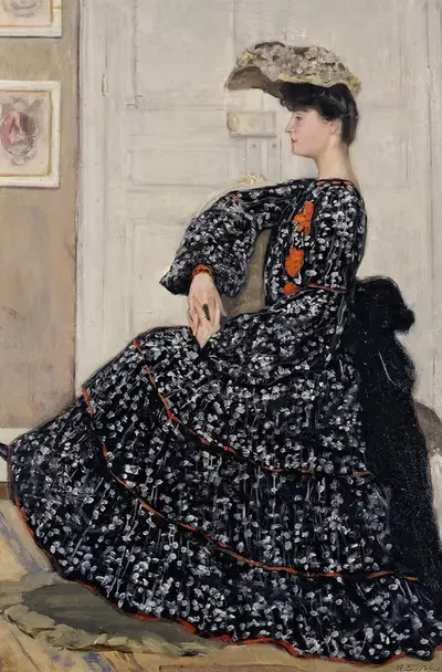 Портрет женщины в пятнистом платье by Генри Каро-Дельваль, 1910 — digital art print download