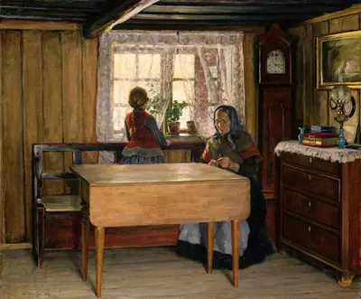 Визит к бабушке by Якоб Глёрсен, 1891 — digital art print download