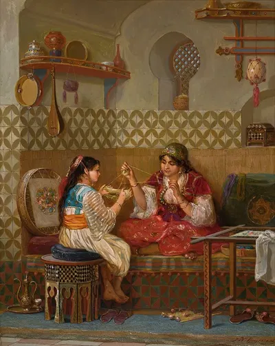 Бельгийские девушки, наматывающие шерсть by Ян Баптист Хуйсманс — digital art print download