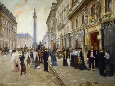 Выход работниц из дома Пакен by Жан Бера, 1900 — digital art print download