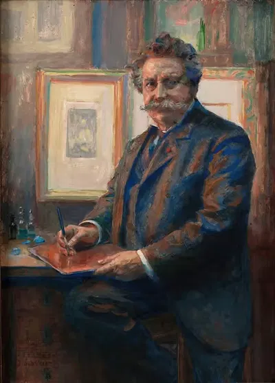 Портрет Шарля Альбера Вальтнера в его мастерской by Жан Жозеф Вертс, 1910 — digital art print download