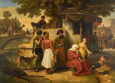 Outside the gates of smyrna by Johann Michael Wittmer, 1833 — digital art print download