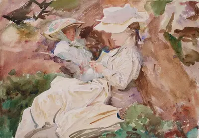 Simplon – Mrs Barnard and her Daughter Dorothy by John Singer Sargent, 1905-1915 — digital art print download