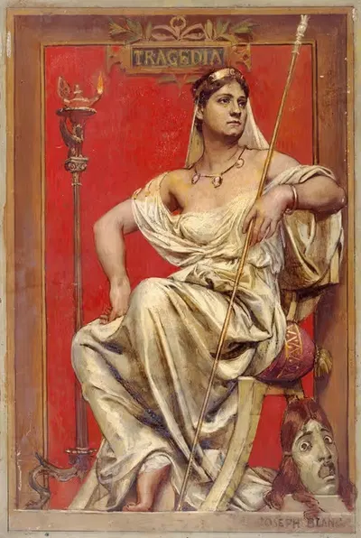 Портрет Аделины Дадлей (1858-1934), в аллегории Трагедии. by Жозеф Блан, 1858-1934 — digital art print download