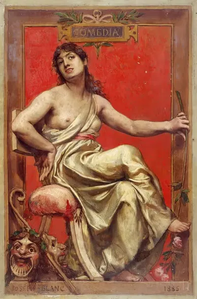 Портрет Жюли Бартэ (1854-1941), в аллегории Комедии by Жозеф Блан, 1854-1941 — digital art print download