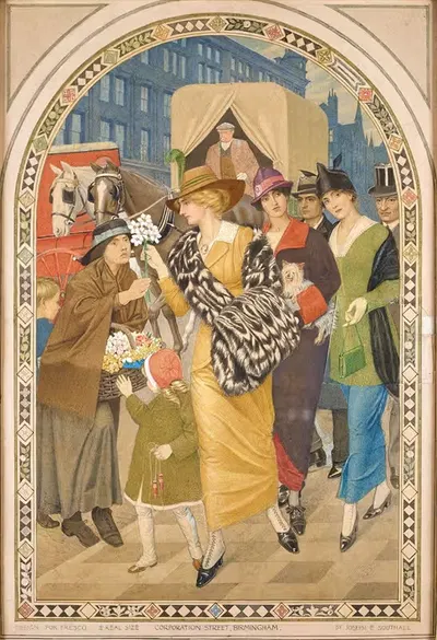 Корпорация Стрит, Бирмингем в марте 1914 года by Джозеф Эдвард Саутолл — digital art print download