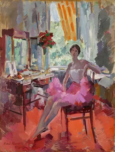 Portrait of the Ballerina Vera Trefilova by Konstantin Alexeevich Korovin, 1924 — digital art print download