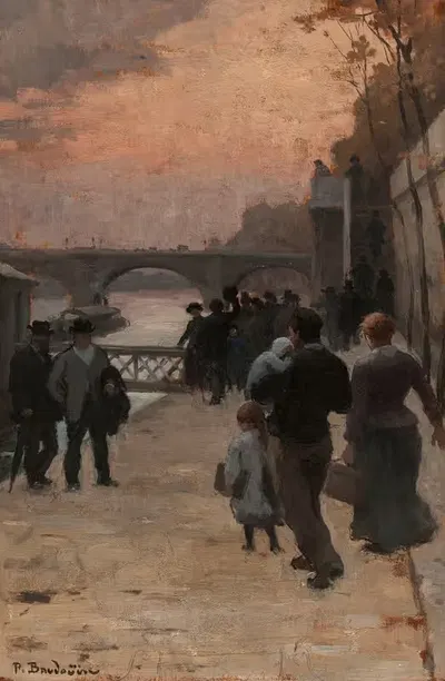 Вечер в Париже by Поль Альбер Бодоэн, 1889 — digital art print download