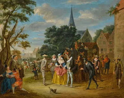 Scene from Commedia Dell'Arte by Pieter Angillis — digital art print download