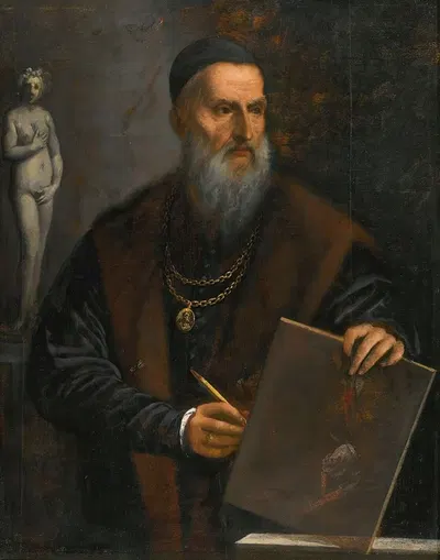 Portrait of Titian by Pietro della Vecchia — digital art print download