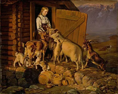 Животным дают соль by Зигвальд Даль, 1862 — digital art print download
