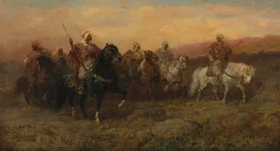 Бедуинские всадники by Адольф Шрайер — digital art print download