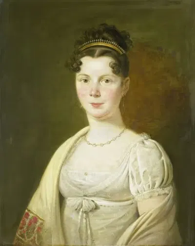 Portrait of Wilhelmina Maria Haack (1786-1857), fourth Wife of Gerrit Verdooren by Adriaan de Lelie, 1786-1857 — digital…