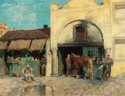 The blacksmith's shop by Alberto Pasini — digital art print download