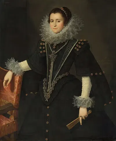 Portrait of a lady by Bartolomé González Y Serrano, 1621 — digital art print download
