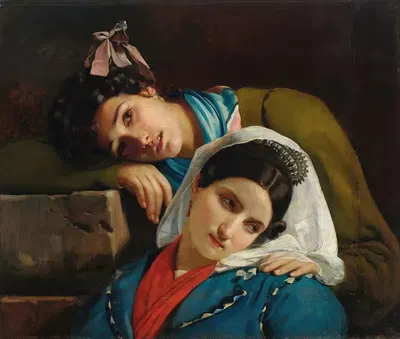 Deux italiennes by François-Joseph Navez, 1821 — digital art print download