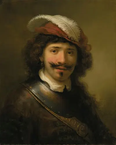 Молодой человек в горжете с перьевой шляпой by Говерт Флинк, 1636 — digital art print download