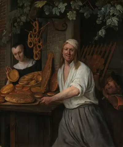 The Baker Arent Oostwaard and his Wife, Catharina Keizerswaard by Jan Steen, 1658 — digital art print download