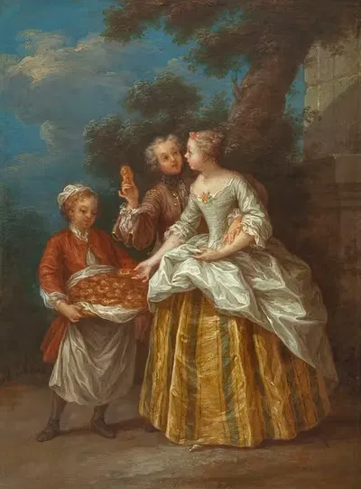 Торговец эшаудэ by Жан-Батист Лебель, 1745 — digital art print download
