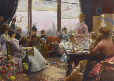 Чай в пять часов by Юлий Лебланк Стюарт, 1883-1884 — digital art print download