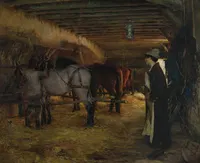 A stable by Pascal-Adolphe-Jean Dagnan-Bouveret, 1883 — digital art print download