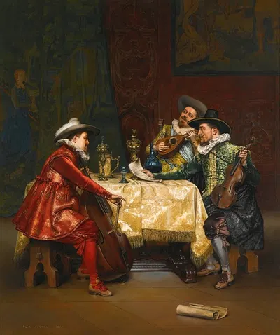 Репетиция by Адольф-Александр Лесрель, 1897 — digital art print download