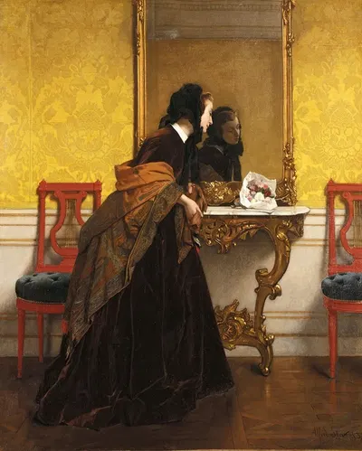 Le bouquet by Alfred Stevens, 1857 — digital art print download