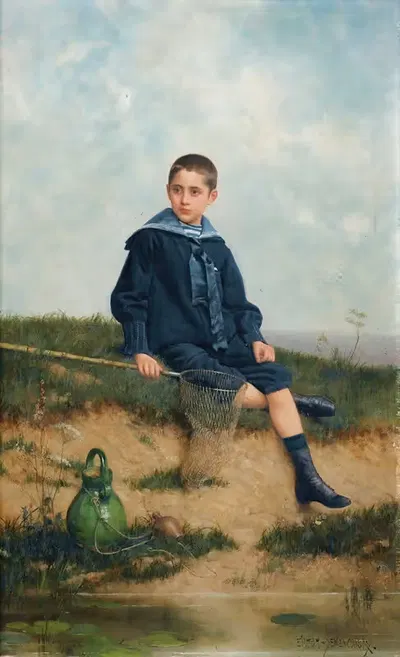 Маленький рыбак by Эмиль Эйзман-Семеновский, 1884 — digital art print download
