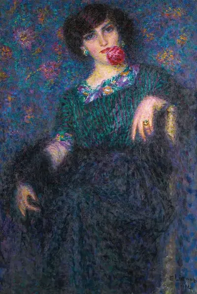 Итальянка с розой by Энрико делла Леонесса, 1914 — digital art print download