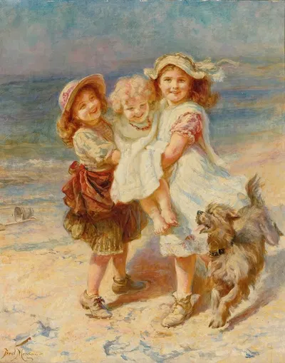 On the beach by Frederick Morgan — digital art print download