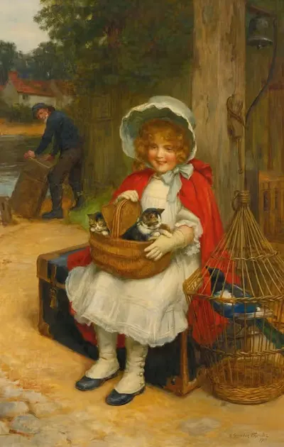 Waiting at the ferry by George Sheridan Knowles, 1911 — digital art print download