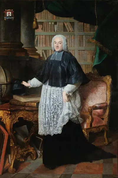 Portrait of the Abbot Dieudonné Chaumont de la Galaisière by Jacques-André-Joseph Aved, 1738 — digital art print download