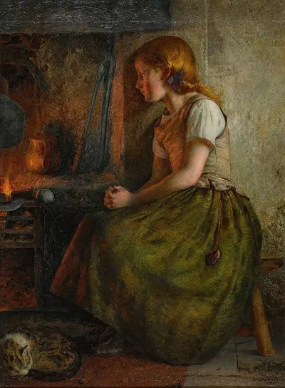 Мысли у камина by Джон Досон Уотсон, 1861 — digital art print download