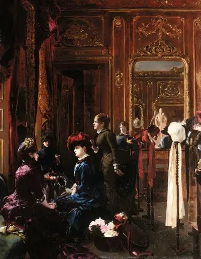 Fashion salon in Paris by Louis-Robert Carrier-Belleuse, 1883 — digital art print download